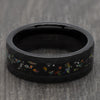 Opal & Brushed Hammered Tungsten Ring