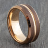 Rose Gold Tungsten Ring with Groove