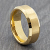 8mm Gold Tungsten Brushed Court Ring