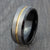 Three Colour Tungsten Ring with Polished Gold Groove