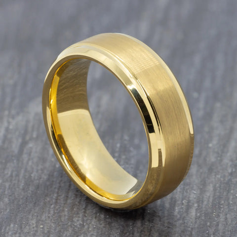 Gold 8mm Tungsten Ring