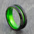 Lime Green and Black Tungsten Ring