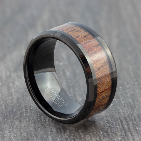 10mm Wood Inlay Wedding Ring