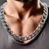 mens 11mm silver curb chain