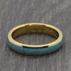 Turquoise 4mm Gold Tungsten Ring