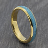 Turquoise 4mm Gold Tungsten Ring