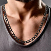 mens 6mm black figaro chain