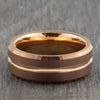 Rose Gold Tungsten Ring with Groove