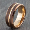 Rose Gold Tungsten Ring with Groove