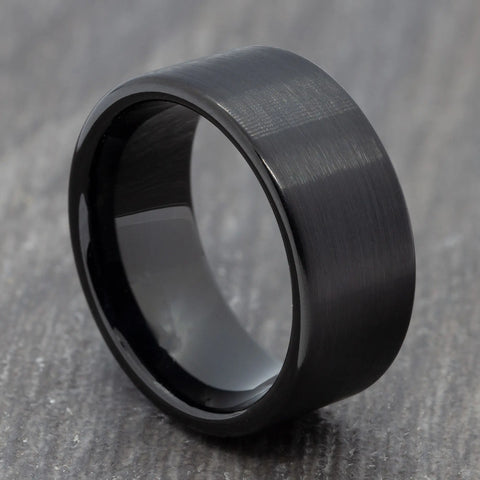 10mm Brushed Black Tungsten Band