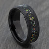 Opal & Brushed Hammered Tungsten Ring