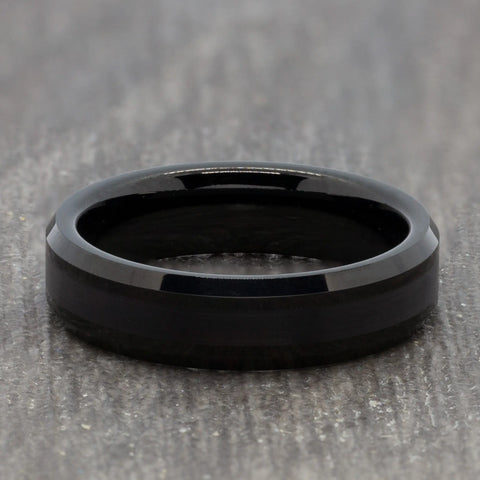Black Two Tone 6mm Tungsten Ring