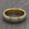 Gold 6mm Tungsten Ring with Brushed Silver Centre