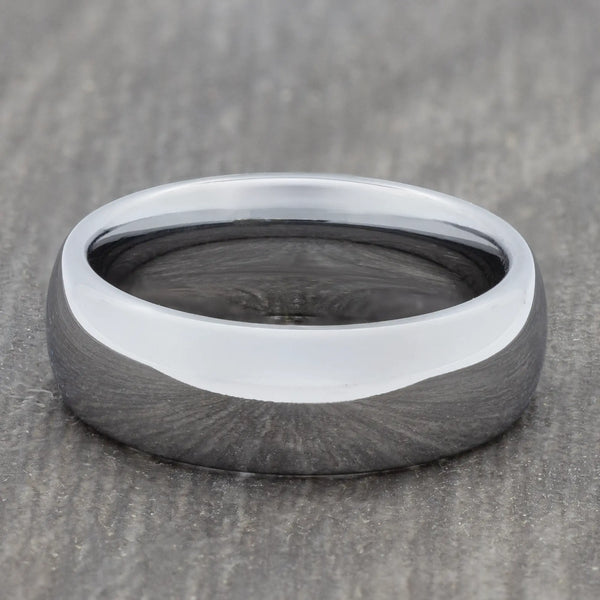 8mm Silver Tungsten Polished Court Ring