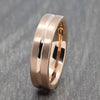 Rose Gold Brushed & Polished Tungsten Ring