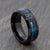 Black Tungsten Ring with Abalone and Blue CZ