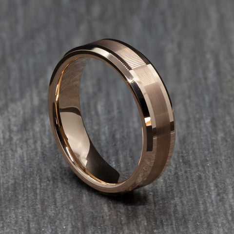 rose gold tungsten wedding ring