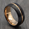 Black & Rose Gold 8mm Tungsten Ring
