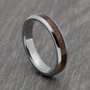 Silver 4mm Tungsten Ring with Wood Inlay