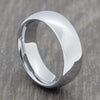 8mm Silver Tungsten Polished Court Ring