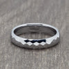 Silver 4mm Faceted Tungsten Ring