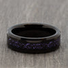 6mm Black Tungsten Ring with Purple Carbon & Celtic Detail