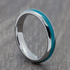 Turquoise 4mm Silver Tungsten Ring