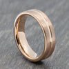 Rose Gold Brushed & Polished Tungsten Ring