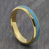 Turquoise 4mm Gold Tungsten Ring