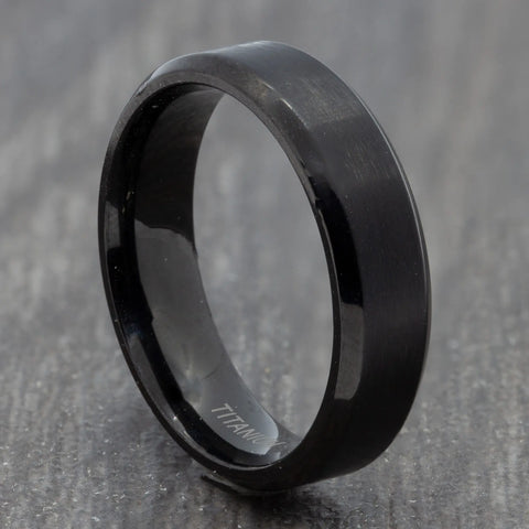 6mm black titanium ring