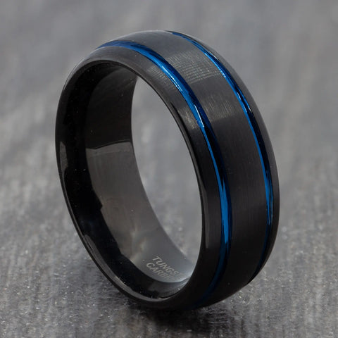 black 8mm mens ring
