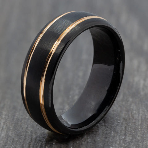 black 8mm tungsten carbide ring