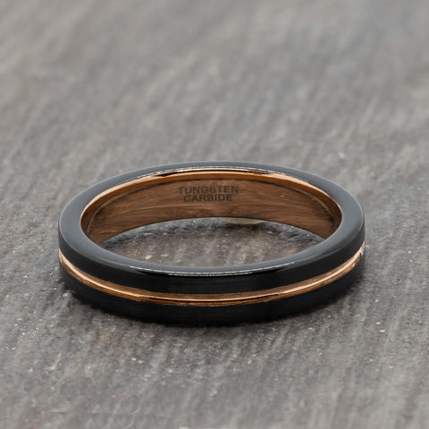 black and gold wedding ring