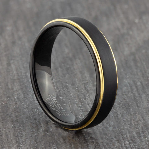 black and gold womens ring