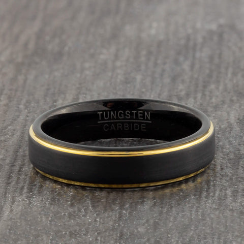 black tungsten court ring
