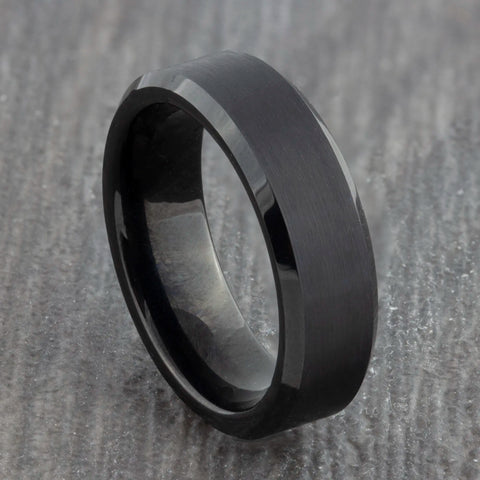 black tungsten ring