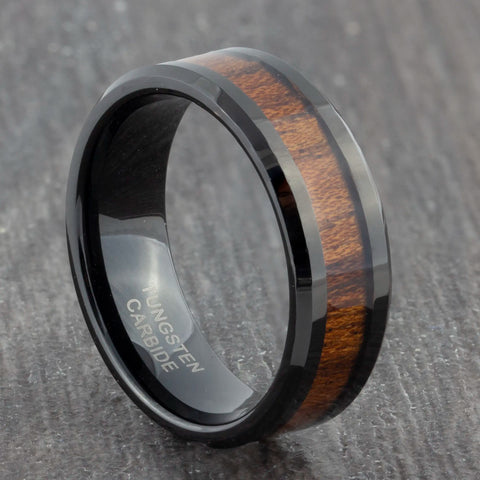 black wooden ring