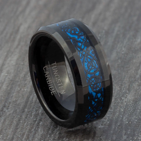blue celtic mens ring