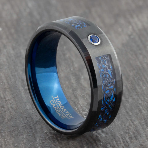 blue celtic wedding ring