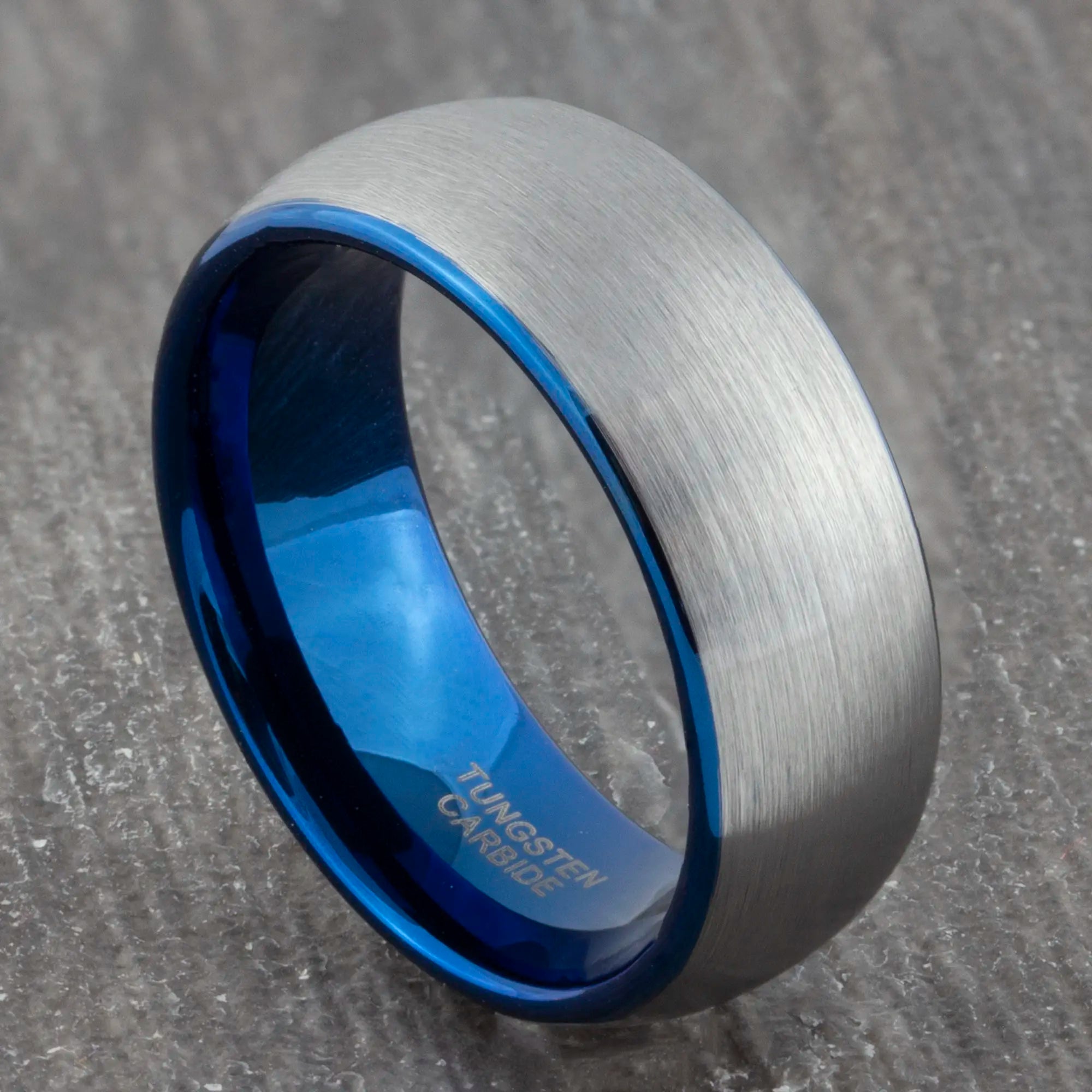 Grey Wedding Ring Womens and Mens 8mm Tungsten Carbide Band Mans
