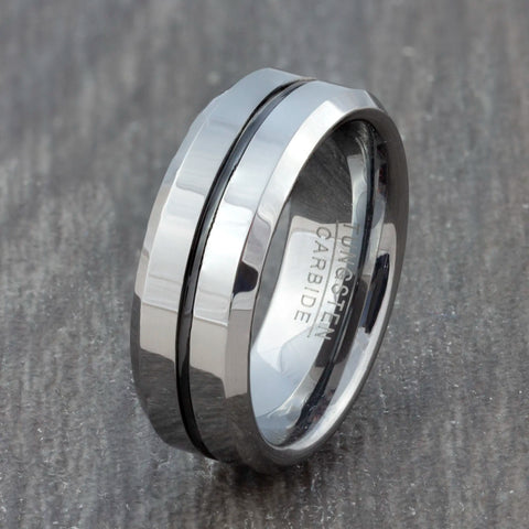 grey groove wedding ring
