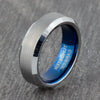 mens blue silver wedding ring