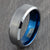 mens blue silver wedding ring