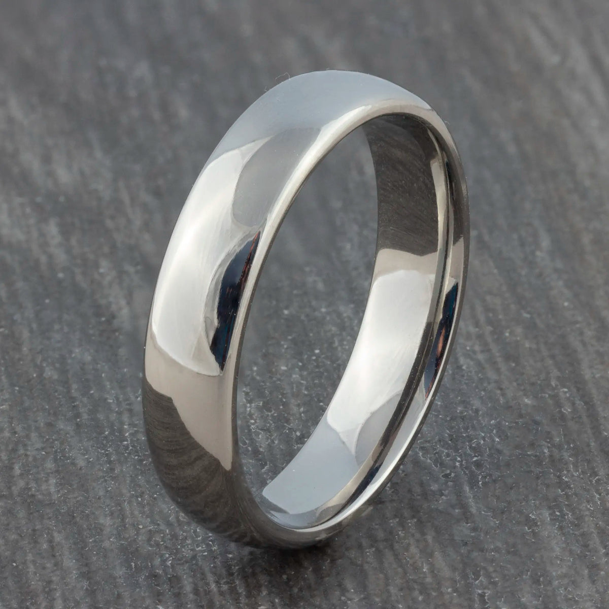 7mm Hammered And Polished Titanium Band Ring - Multiple Sizes Available