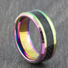 rainbow tungsten ring