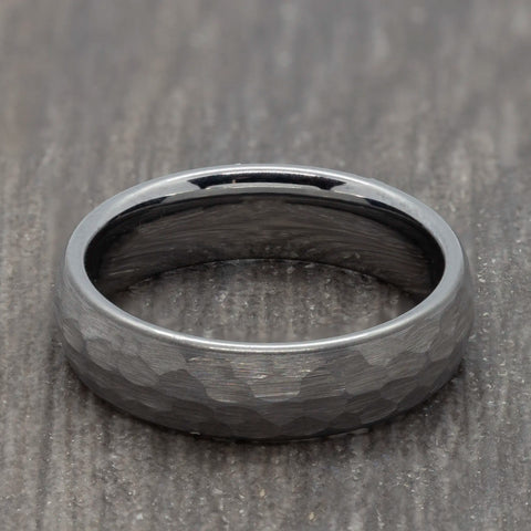 silver hammered ring