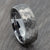 silver tungsten hammered ring