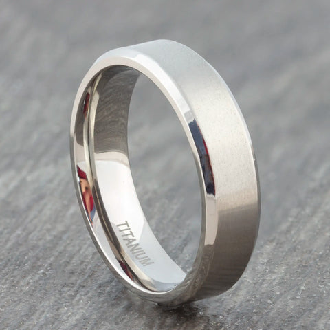 titanium wedding ring satin finish